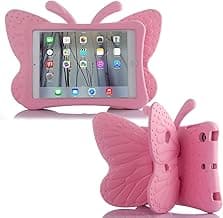 iPad 7 8 10.2 9 3D Cute Butterfly Case for Kids Light Weight EVA Stand Shockproof Rugged Heavy Duty Kids Friendly iPad Cover for Girls iPad 10.2 iPad 7th 8th 9th (Pink)