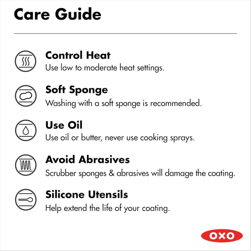 OXO 12” Nonstick Frying Pan Skillet, Enhanced PFAS-Free Ceramic Nonstick, Durable Hard Anodized Cookware, Scratch Resistant, Good Grips, Easy Clean Dishwasher Safe, Oven Safe, Drip Free Pours, Black
