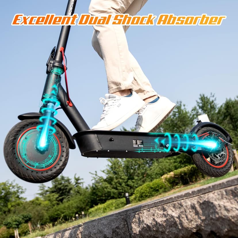 EVERCROSS Electric Scooter, 350W/500W Electric Scooter Adults, 8.5"/10" Tires, Up to 19/22 Miles Range, 19 MPH Lightweight E-Scooter with Dual Shock Absorption