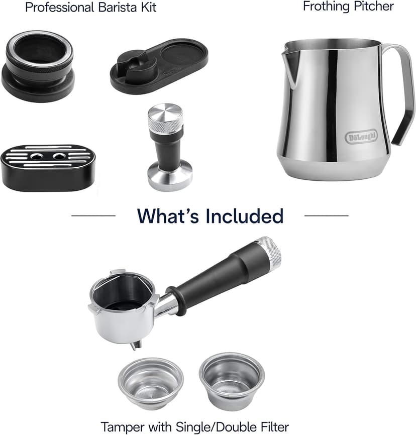 De'Longhi La Specialista Arte Evo Espresso Machine - Compact Cold Brew Coffee Maker with Grinder, Frother, Variable Temp Control & Tamping Tools - Home Barista Kit for Lattes, Cappuccinos, Iced Coffee