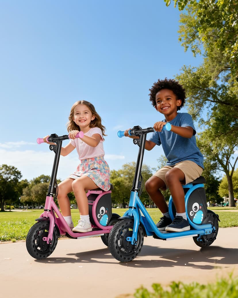 Hiboy JoyHaul Electric Scooter for Kids, Ages 4-10 – LED Neon Lights, 100W Brushless Motor, 56.16Wh Battery, Under-Seat Storage & Safety Brake