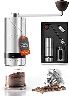 Manual Coffee Grinder — Hand Coffee Grinder with Adjustable Dragon Tooth Stainless Steel Conical Burr, No-Power, Manual Coffee Grinder for Drip Coffee, Espresso, French Press, and More!