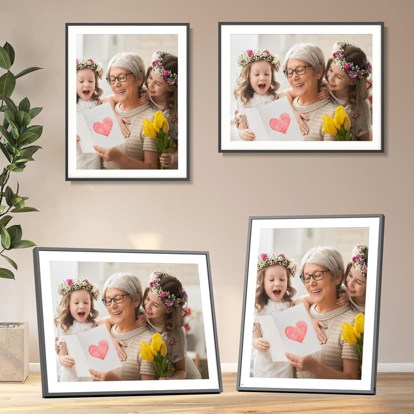 19-inch Digital Picture Frame Large-Photo-Frame - 64GB Dual-WiFi Digital Frame, Light Sensor, Full Function, Sharing Photos Videos via App or Email Instantly, Unlimited Cloud Storage, Wall Mountable