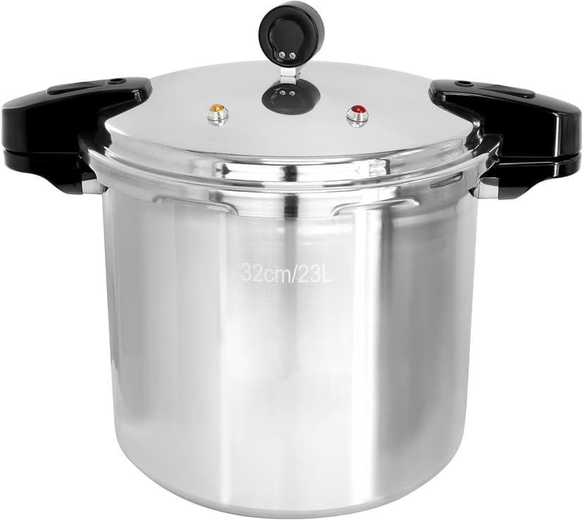 MegaChef 24 Quart Large Capacity Aluminum Stovetop Pressure Cooker/Canner for Induction and Gas Stove-Tops