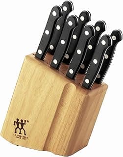 ZWILLING Twin Gourmet 9-Piece Steak Knives with Block, High Carbon Stainless Steel