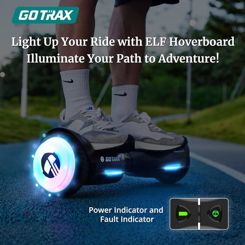 Gotrax Hoverboard with 6.5" LED Wheels & Headlight, Max 4/5 Miles Range, 6.2mph Power by Dual Brushless Motor, UL2272 Certified and 50.4Wh/65.52Wh Battery Self Balancing Scooters for 44-176lbs Kids