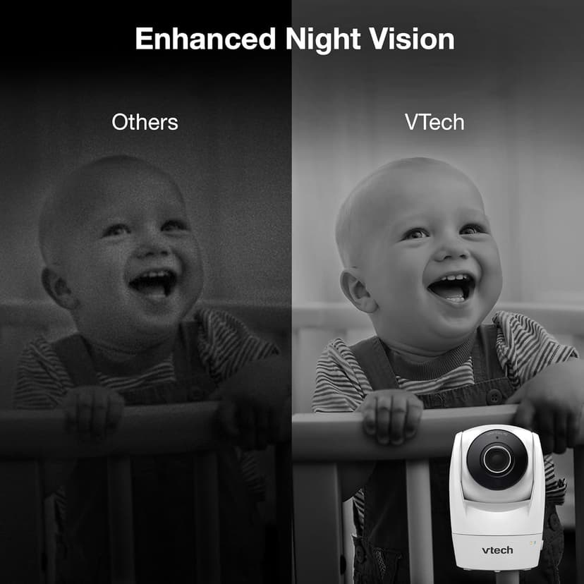 VTech Upgraded Smart WiFi Baby Monitor, 1080p FHD Camera and 5" HD IPS Display, Free App with Motion Video, Sound/Motion Detection and Notifications, Fully Remote Pan-Tilt-Zoom: VM901