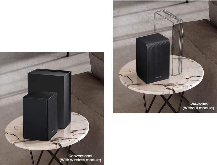 SAMSUNG SWA-9200S Wireless Rear Speaker Kit, Upgrade Soundbar System to True Surround Sound Experience, 2022