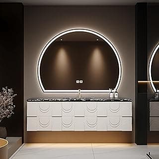 Bathroom Vanity with Sink - Elegant Bathroom Sink Cabinet, Floating Vanity with Smart Anti-Fog Mirror, Multi-Layer Thick Solid Wood Material - Complete Accessories (White, 40")