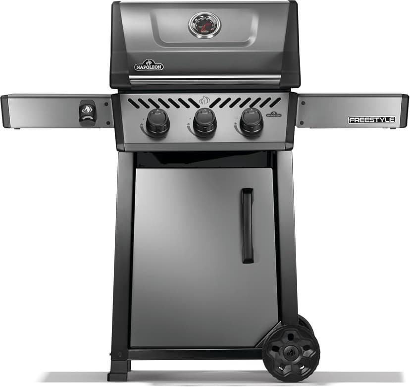 Napoleon Freestyle 365 Propane Gas Outdoor Grill, Graphite Grey – 3-Burner BBQ with Stainless Steel Cooking Grates