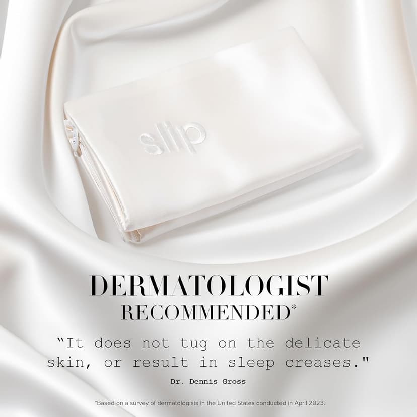 slip The Original Queen Pure Silk Pillow Case - 100% Pure 22 Momme Mulberry Silk - Queen Size Standard Pillow Case - Anti-Aging, Anti-BedHead, Anti-Sleep Crease, White (20" x 30")