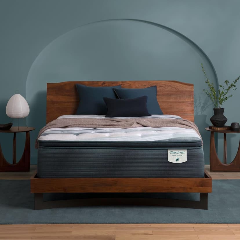 Beautyrest Harmony Lux Coral Island 15.75" Plush Pillow Top Queen Mattress - Cooling Technology, CertiPUR-US Certified Memory Foam, Supportive Pocketed Coils and Edge Support