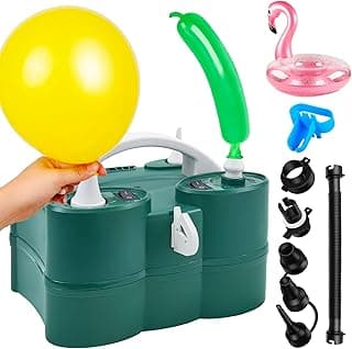 PCFING Balloon Pump Electric, Portable 3-in-1 Air Pump Inflator Blower Machine for Latex 260q Foil All Balloons & Quick-Fill Inflation and Deflation for Air Mattress, Inflatables Pool, Airbeds, Floats