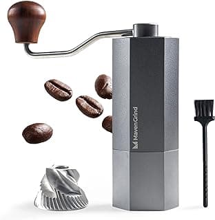 Coffee Bean Grinder - Manual Coffee Hand Grinder For Espresso, Frenchpress, Machine Coffee - Portable Stainless Steel Burr Grinder With Adjustable Coarseness Knob