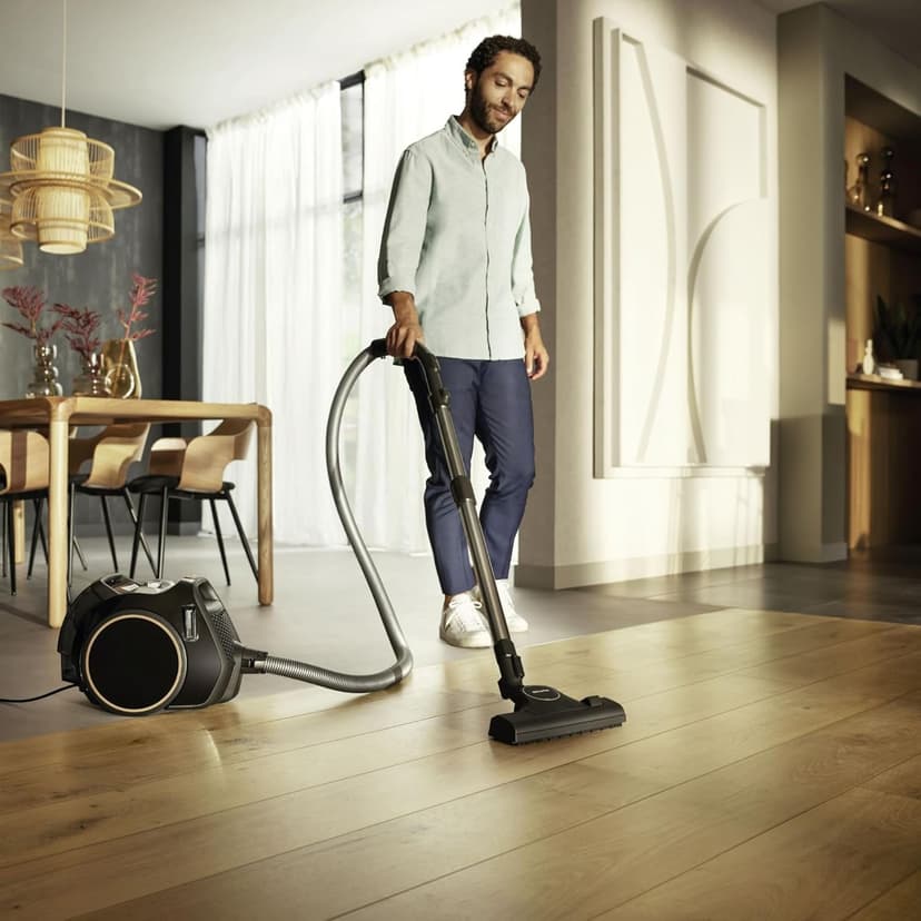 Miele Boost CX1 Cat & Dog - Bagless canister vacuum cleaner, lightweight, compact and corded with vortex technology, TurboBrush and HEPA AirClean filter, in Black/Rose