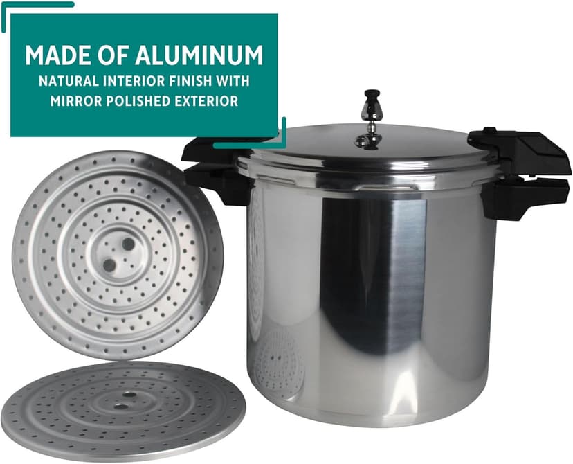 Mirro Pressure Cooker, 22 Quart, Silver