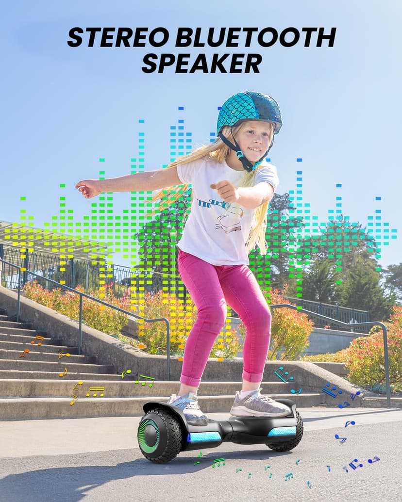 Gyroor Hoverboard New G13 All Terrain Hoverboard with LED Lights & 500W Motor, Self Balancing Off Road Hoverboards with Bluetooth for Kids ages 6-12 and Adults