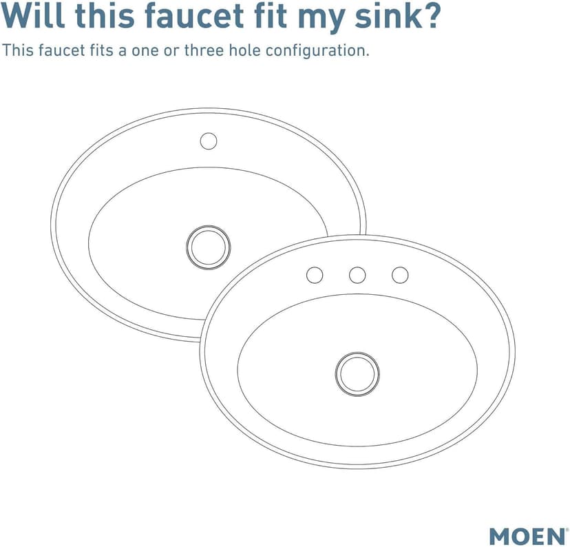 Moen 84980SRN Wellton Single-Handle Bathroom Faucet, One Hole Bathroom Sink Faucet with Optional Deck Plate and Drain Assembly, Spot Resist Brushed Nickel