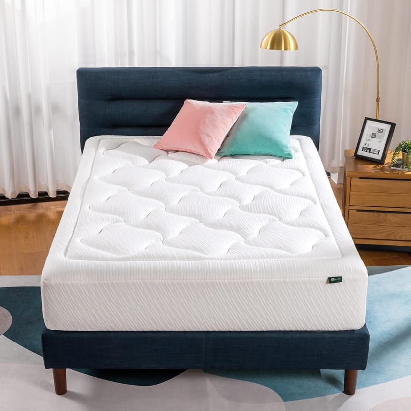 Zinus 12 Inch Cloud Memory Foam Mattress, Queen, Fiberglass Free, Pressure Relieving, Mattress in A Box, CertiPUR-US Certified, White