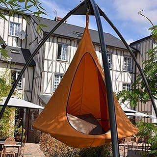 Hanging Swing Chair,UFO Shape Teepee Tree Hanging Silkworm Swing Chair for Kids & Adults Indoor Outdoor Hammock,Orange//406