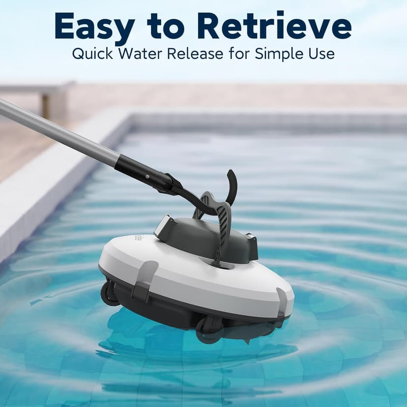 S100 Cordless Robot Pool Cleaner, Last 130Min, 18° Slope Angle, Automatic Pool Vacuum for Above Ground Pools, Self-Parking Pool Cleaner with Filter Basket, Pool Robot Up to 1100 sq.ft