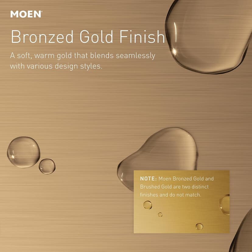 Moen Ronan Bronzed Gold Two-Handle Adjustable Widespread Modern Bathroom Faucet, Valve Included, 84023BZG