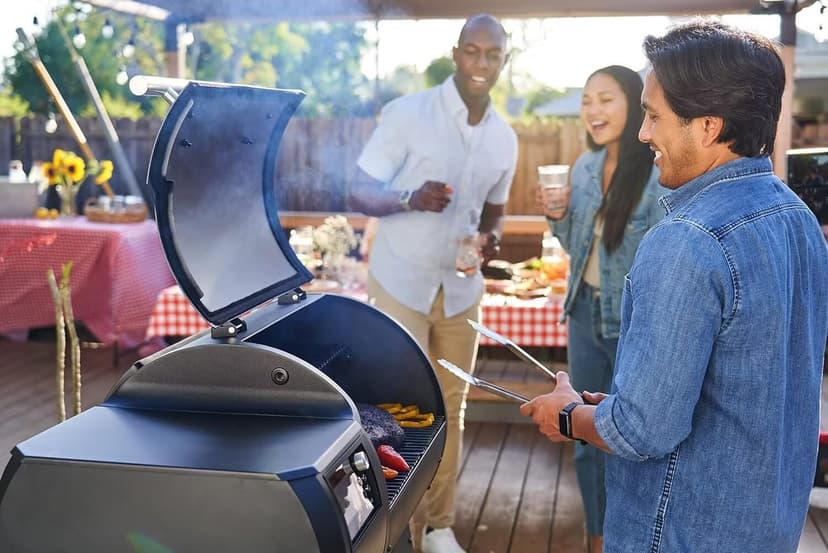 Origin-580 Wood Pellet Smoker Grill - A.I. Powered and WiFi Grill with PID controller, BBQ Grill 580 sq.in Cooking Area, Meat Probe, 8-in-1 Outdoor Smoker