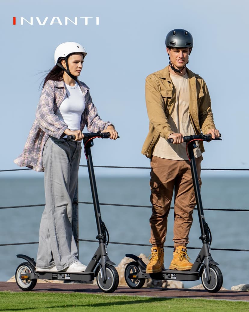 E30 Electric Scooter with Smart APP, 19.9 Miles Range & 18 MPH, 350W Motor, 8.5" Solid Tires, Rear Suspension and Turn Signals, Foldable Electric Scooter for Adults and Teens