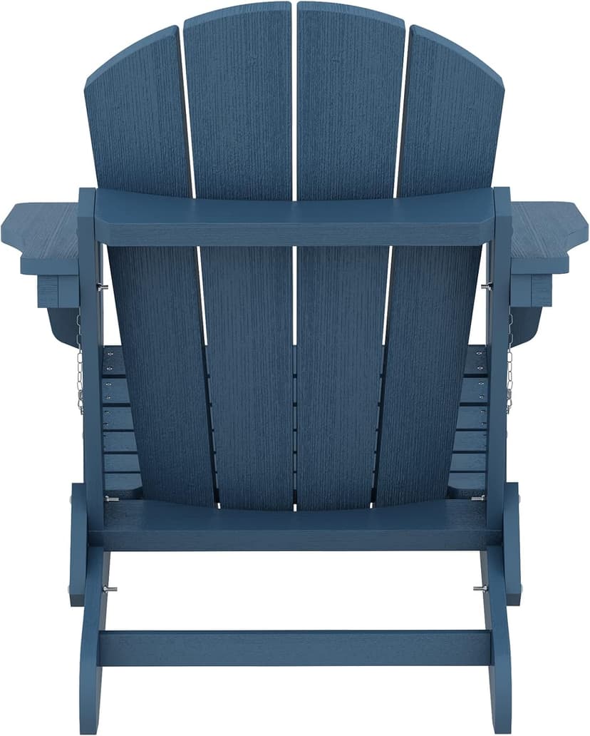 SERWALL Foldable Adirondack Chair Set of 4 for Patio Garden Outdoors Fire Pit-Ocean Blue