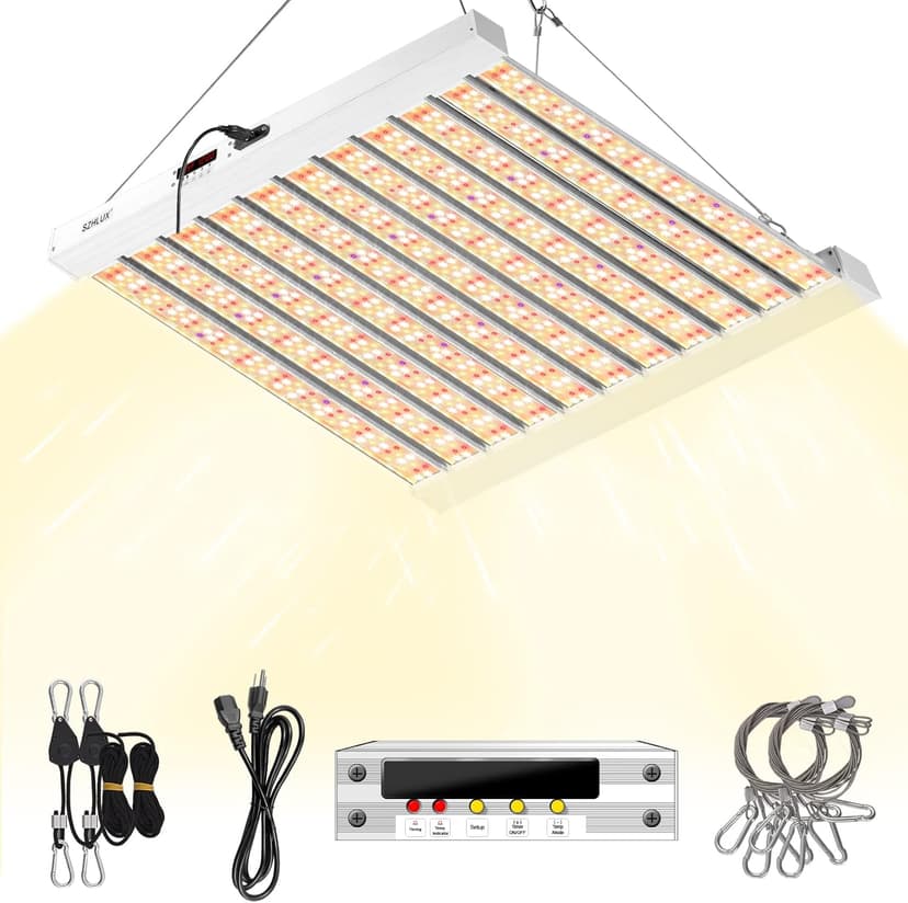 SZHLUX 500W LED Grow Light 4x4/5x5ft with Timer and Temp Control, Full Spectrum Grow Lamp with 1056 Diodes,Indoor Plants for Seedling Veg and Bloom Grow Light