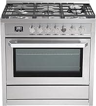RRG361TS 36" Gas Range, 5 Sealed Burners, 4.3 cu. Ft. Capacity, Freestanding Slide-in Convection Oven, Easy Reach Racks, Clock and Timer, Stainless Steel