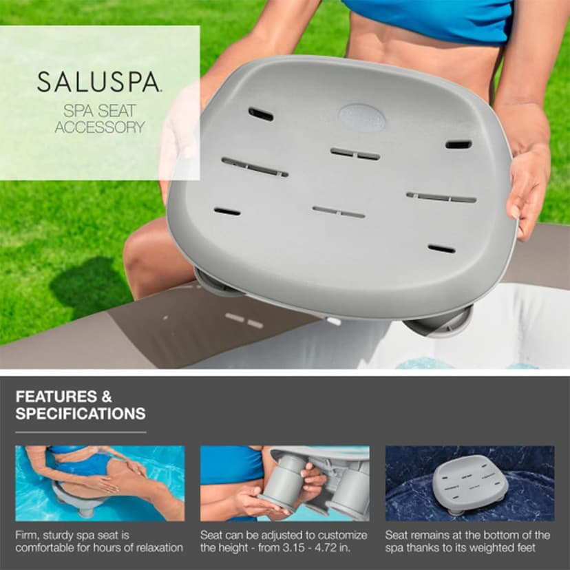Bestway Coleman Miami AirJet Inflatable Hot Tub with EnergySense Cover, 2-Pack of SaluSpa Spa Seat and 2 Sets of SaluSpa Padded Headrest Pillows