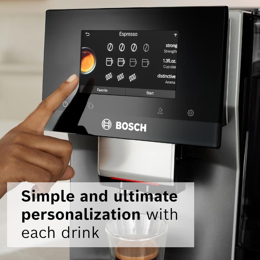 Bosch 800 Series Fully Automatic Espresso Machine – 36 Drinks with Coffee World, Cold Brew, Double Cup, Integrated Milk Container, Smart Features, in Stainless Steel