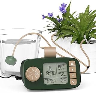 Automatic Watering System for 15 Potted Plants, DIY Plant Watering Devices，Drip Irrigation System with 30-Day Programmable Water Timer, LED Display and Power Supply