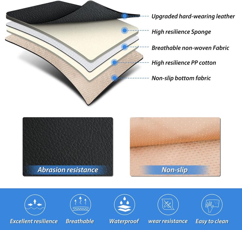 Nilight Car Seat Covers Custom Fit 2009-2024 F150 and 2017-2024 F250 F350 F450 Waterproof Wear-Resistant Leather Anti Slip Cushion Set (2PCS Front Seats Cover)