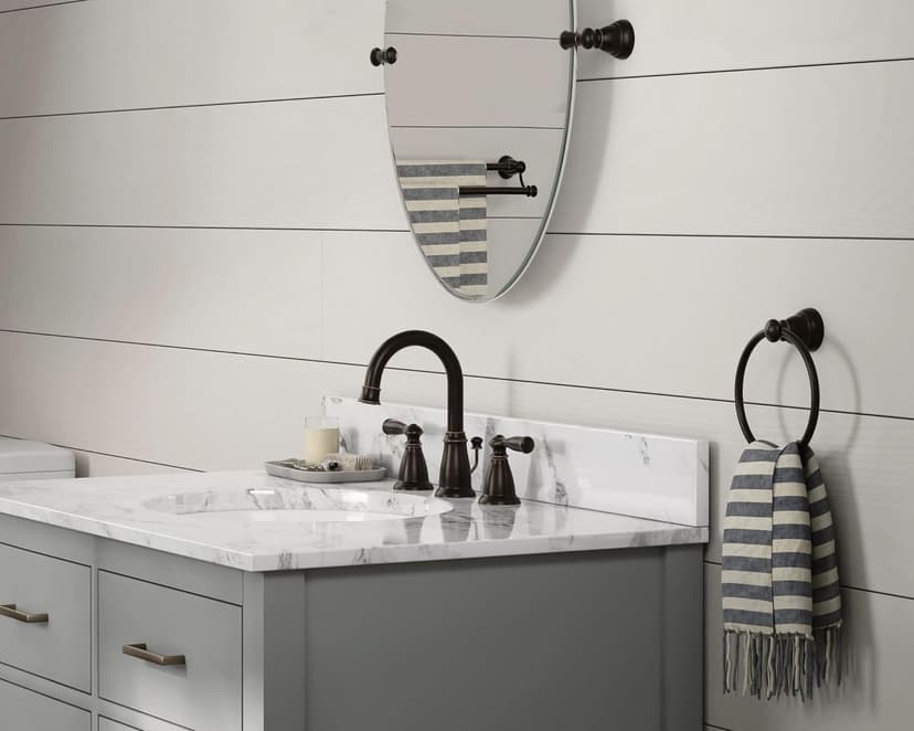 Moen WS84924BRB Banbury Two-Handle High Arc Bathroom Faucet, Mediterranean Bronze