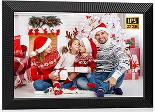 Digital Picture Frame 19-inch Large-Digital-Photo-Frame - Picture Frame Digital Slideshow with 32GB, Dual-WiFi Touch Screen, Wall Mountable, Send Photos Videos Via App Email, Gift for Mom and Dad