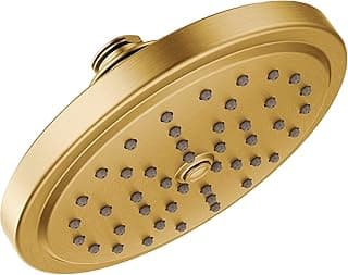 Moen S176BG Collection 7-Inch Single Function Shower Head with Immersion Rainshower Technology, Brushed Gold