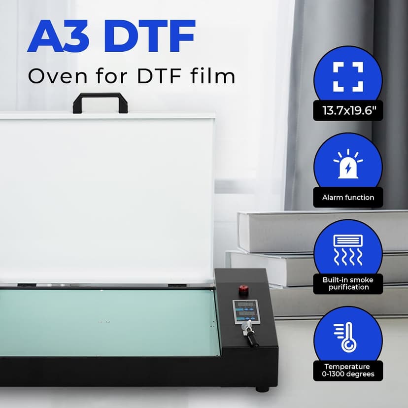 PUNEHOD DTF Printer A4 L800, DTF Transfer Printing Machine with White Ink Circulatory for DIY Print Dark and Light Fabrics Direct to Film Printer (with Oven)