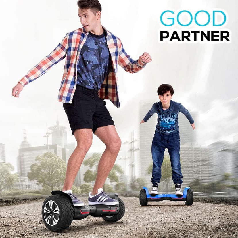 Gyroor Warrior 8.5 inch All Terrain Off Road Scooter with Bluetooth Speakers and LED Lights, UL2272 Certified Self Balancing Scooter