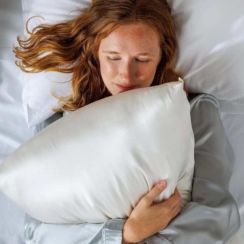 Fishers Finery 19mm 100% Pure Mulberry Silk Pillowcase, Good Housekeeping Quality Tested (White, Q)