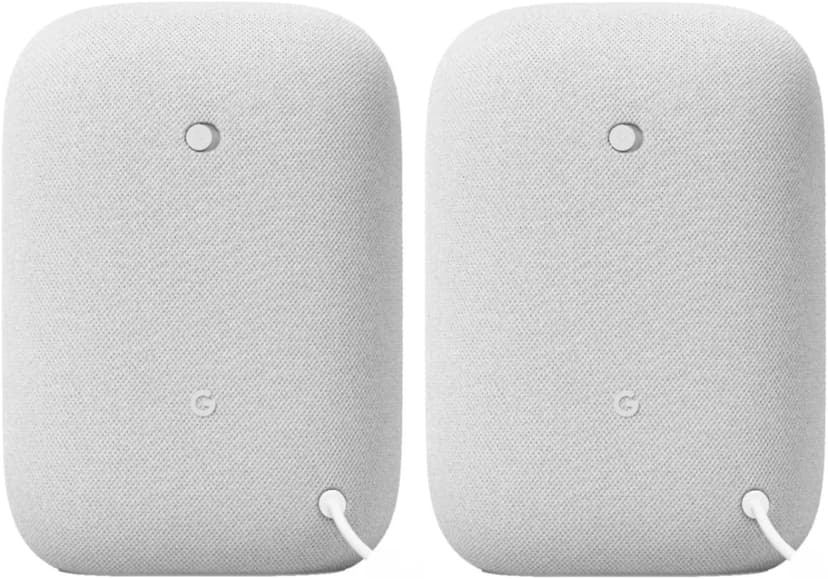 Google Audio (2-Pack) Smart Speakers – Wireless Bluetooth & Wi‑Fi Home Speaker Bundle with Powerful Stereo Sound, Multi-Room Audio Assistant Voice Control