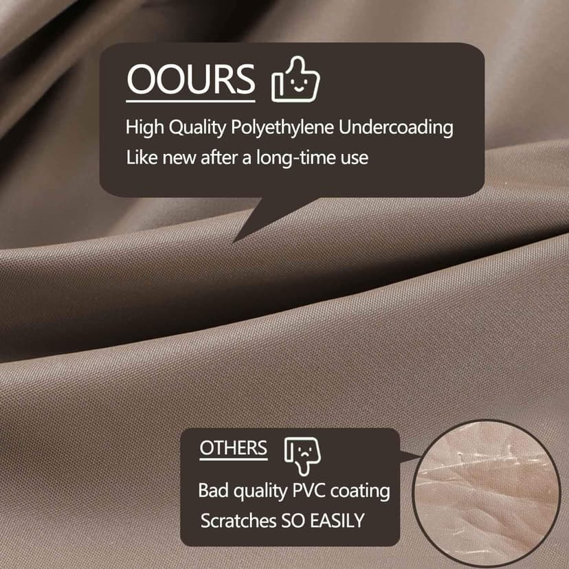 Heavy Duty Outdoor Sectional Sofa Cover, 85"X85" V-Shaped 5-Seater Waterproof 600D Patio Sectional Couch Cover, Lawn Patio Furniture Cover,Desert Khaki