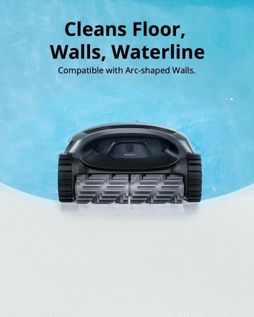 Beatbot AquaSense Cordless Robotic Pool Vacuum Cleaner - Intelligent Path Opimization, Cleans Floor, Walls, and Waterline - Suitable for Above & In-Ground Pools up to 2,260 sq.ft, Light Gray