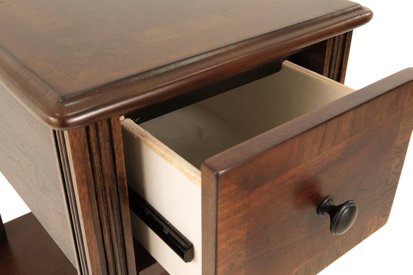 Signature Design by Ashley T007-527 Chair Side End Table, 24.50" W x 17.00" D x13.50 H, Medium Brown