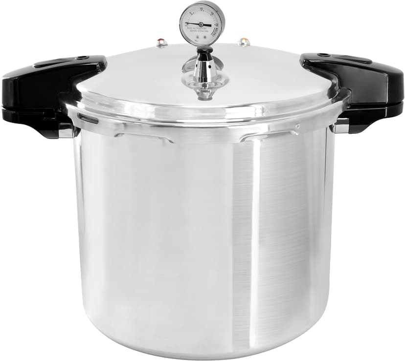 MegaChef 24 Quart Large Capacity Aluminum Stovetop Pressure Cooker/Canner for Induction and Gas Stove-Tops