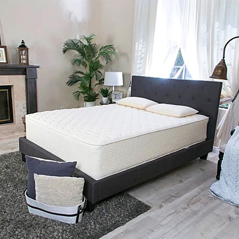 2-Sided Natural Latex Mattress, King, Medium, Handcrafted in USA, GOTS Certified Organic Cotton, Natural Wool, 9 inches
