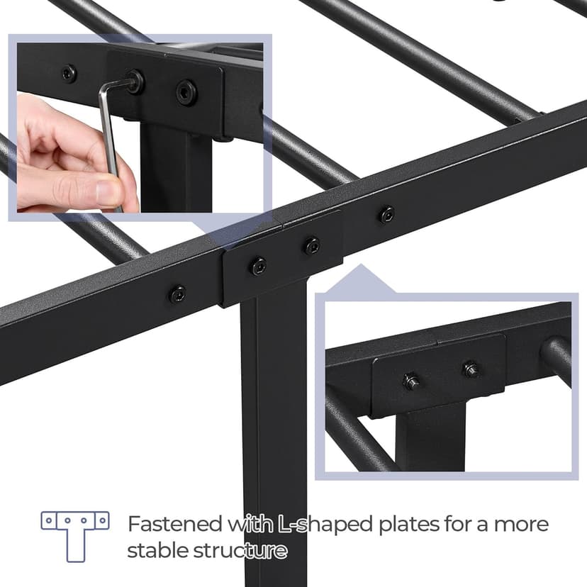 Yaheetech Classic Metal Platform Bed Frame Mattress Foundation with Victorian Style Iron-Art Headboard/Footboard/Under Bed Storage/No Box Spring Needed/King Size Black