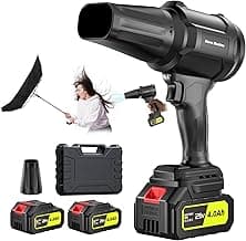 Electric-Cordless-Leaf-Blower - 400000RPM Handheld Leaf Blower - 2 X 4.0Ah Batteries and Charger Included, Lightweight Leaf Blowers for Patio Cleaning Black
