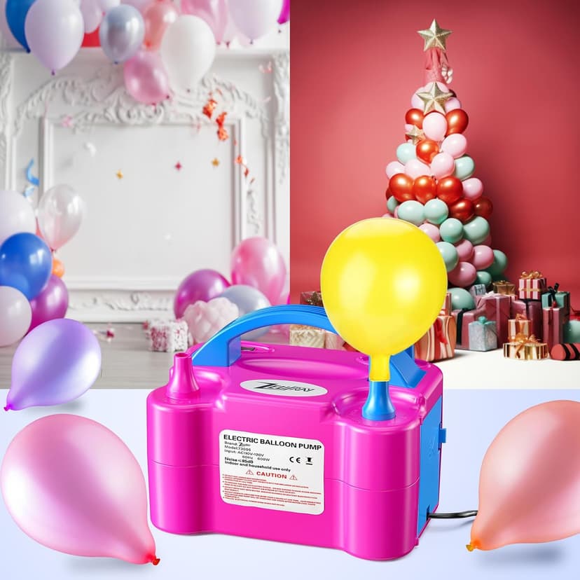 Portable Electric Balloon Pump - 110V 600W Dual Nozzle Balloon Inflator Pump with 113 Accessories（Including Balloon, Balloon Arch Kit, Balloon Blower Air Pump Machine Decorations for Party